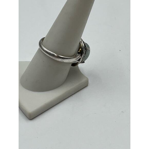 Sterling Silver CNA‎ PRANDA
Jade Cabochon Filigree Cocktail Ring Size 9 - 4.7g - Picture 5 of 12